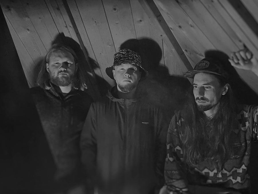 Black-and-white photo of the three members of Bob In Space