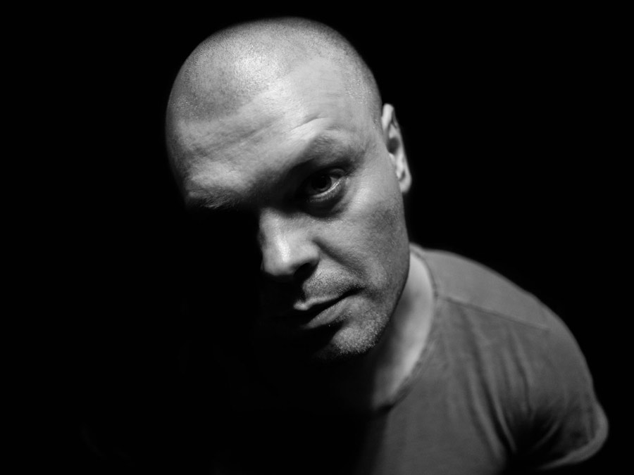 Black-and-white portrait of Talpa, Goran Juric, against a black background