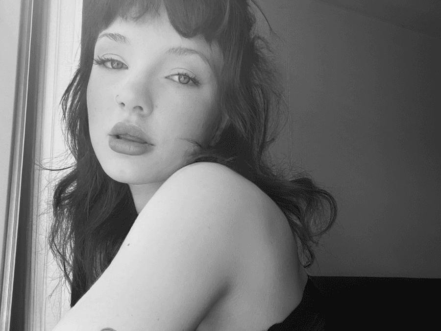 Black-and-white portrait of Laura Kristina