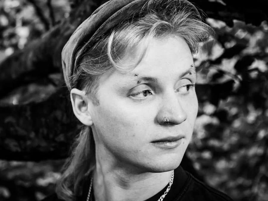 Black-and-white portrait of Charlie Power